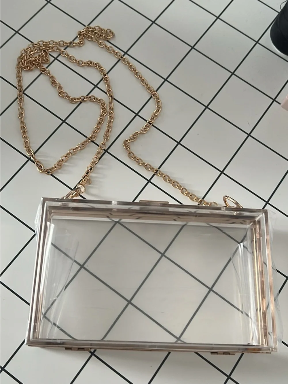 Clear Acrylic Clutch Bag with two straps included